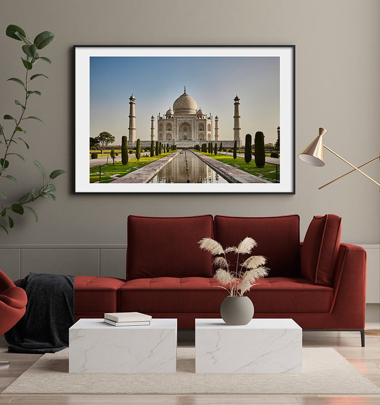 Taj Mahal med hvid kant